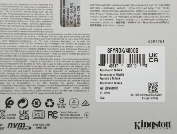 Накопитель SSD Kingston PCIe 4.0 x4 4000GB SFYRDK/4000G