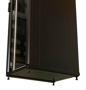 Шкаф коммутационный WRline (WR-TT-3266-AS-RAL9004) напольный 32U 600x600мм пер.дв.стекл задн.дв.стал.лист 2 бок.пан. направл.под винты 800кг черный 510мм 1610мм IP20 сталь