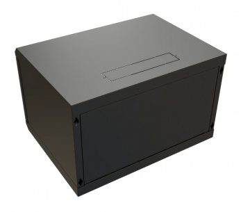 Шкаф коммутационный WRline (WR-TW-0966-GP-RAL9004) настенный 9U 600x600мм пер.дв.стекл 2 бок.пан. направл.под винты 60кг черный 500мм 500мм IP20 сталь
