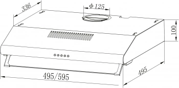 Вытяжка козырьковая Oasis UP-60B (F)