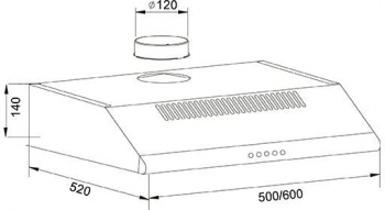 Вытяжка козырьковая Oasis UP-50C (F)