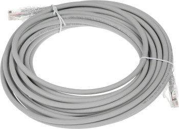 Патч-корд WRline WR-PC-RJ45-UTP-5E-10-GY UTP RJ-45 вил.-вилка RJ-45 кат.5E 10м серый LSZH (уп.:1шт)