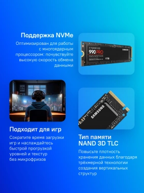Накопитель SSD Samsung PCIe 4.0 x4 1TB MZ-V9P1T0BW
