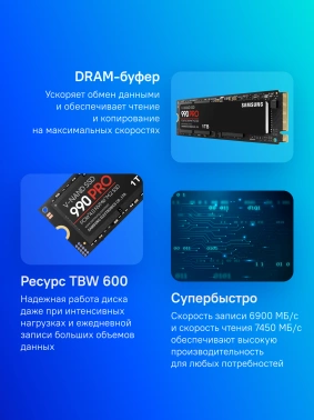 Накопитель SSD Samsung PCIe 4.0 x4 1TB MZ-V9P1T0BW