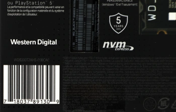 Накопитель SSD WD S PCIe 4.0 x4 2TB WDS200T2XHE