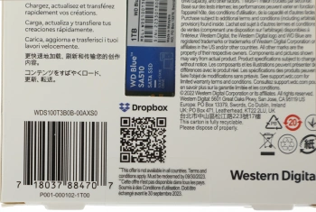 Накопитель SSD WD S SATA-III 1TB WDS100T3B0B