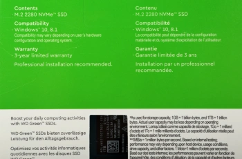 Накопитель SSD WD S PCIe 3.0 x4 1TB WDS100T3G0C