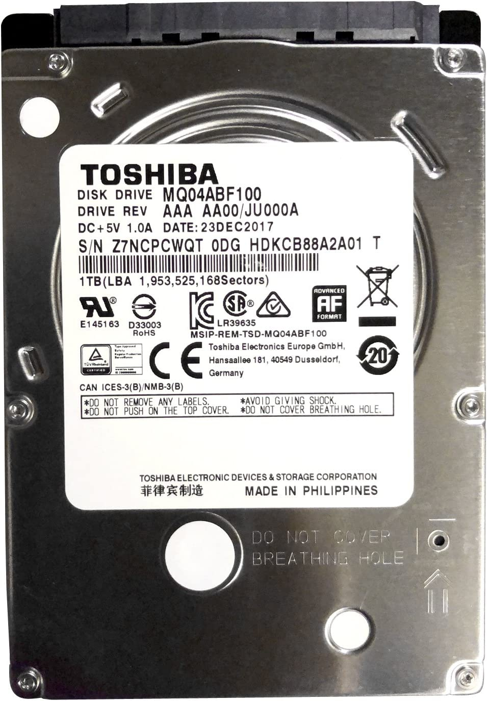 Жесткий диск Toshiba SATA-III 1Tb MQ04ABF100