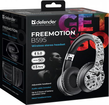 Наушники с микрофоном Defender FreeMotion B595