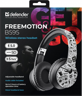Наушники с микрофоном Defender FreeMotion B595