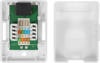 Розетка WRline WR-WS-8P8C-C5E-1 комп.RJ45 1 кат.5E UTP бел. (упак.:1шт)