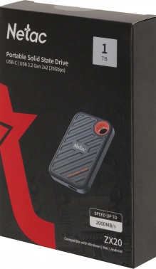 Накопитель SSD Netac USB-C 1000Gb NT01ZX20-001T-32BL