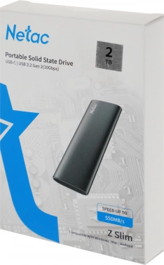 Накопитель SSD Netac USB-C 2TB NT01ZSLIM-002T-32BK