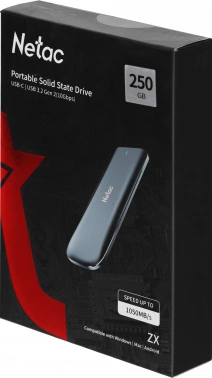 Накопитель SSD Netac USB-C 250GB NT01ZX-250G-32BK