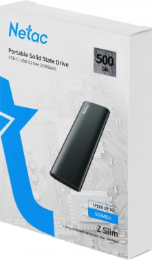 Накопитель SSD Netac USB-C 500GB NT01ZSLIM-500G-32BK
