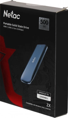 Накопитель SSD Netac USB-C 500GB NT01ZX-500G-32BK