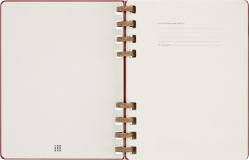 Еженедельник Moleskine SPIRAL XL 204х252мм недатир. обложка картон 200стр. спираль бордовый