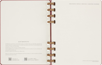 Еженедельник Moleskine SPIRAL XL 204х252мм недатир. обложка картон 200стр. спираль бордовый