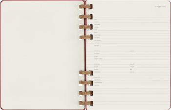 Еженедельник Moleskine SPIRAL XL 204х252мм недатир. обложка картон 200стр. спираль бордовый