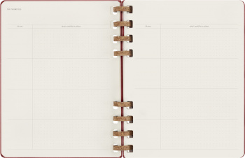 Еженедельник Moleskine SPIRAL XL 204х252мм недатир. обложка картон 200стр. спираль бордовый