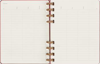 Еженедельник Moleskine SPIRAL XL 204х252мм недатир. обложка картон 200стр. спираль бордовый