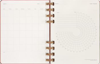 Еженедельник Moleskine SPIRAL XL 204х252мм недатир. обложка картон 200стр. спираль бордовый