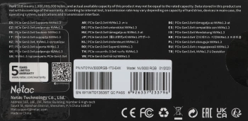 Накопитель SSD Netac PCIe 3.0 x4 1TB NT01NV3000RGB-1T0-E4X