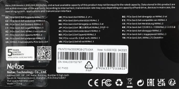 Накопитель SSD Netac PCIe 3.0 x4 2TB NT01NV3000RGB-2T0-E4X