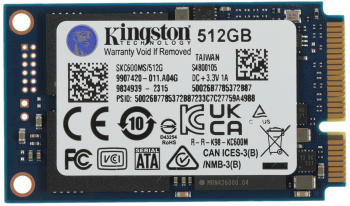 Накопитель SSD Kingston mSATA 512Gb SKC600MS/512G