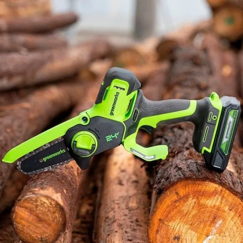 Цепная пила Greenworks  G24MCS10