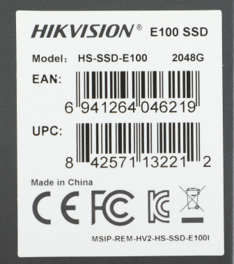 Накопитель SSD Hikvision SATA-III 2TB HS-SSD-E100/2048G HS-SSD-E100/2048G Hiksemi