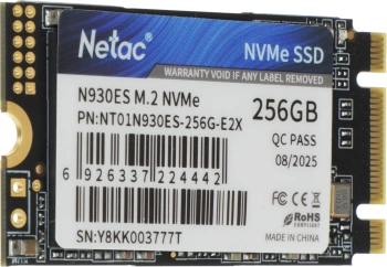 Накопитель SSD Netac PCIe 3.0 x2 256GB NT01N930ES-256G-E2X