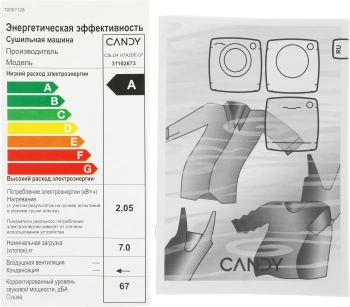 Сушильная машина Candy CSLO4 H7A2DE-07