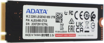 Накопитель SSD A-Data PCIe 4.0 x4 2TB ALEG-850-2TCS