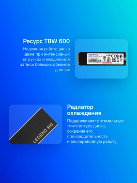 Накопитель SSD A-Data PCIe 4.0 x4 1000GB ALEG-800-1000GCS