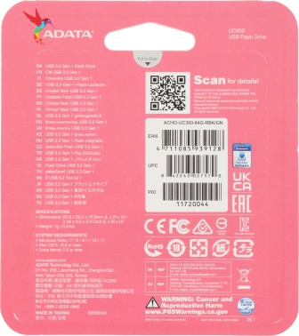 Флеш Диск A-Data 64Gb Type-C UC300
