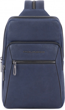 Рюкзак слинг мужской Piquadro Rhino CA6247W118/BLU синий кожа