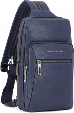 Рюкзак слинг мужской Piquadro Rhino CA6247W118/BLU синий кожа