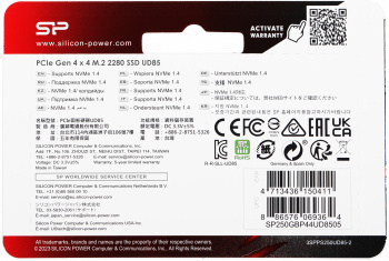 Накопитель SSD Silicon Power PCIe 4.0 x4 250GB SP250GBP44UD8505