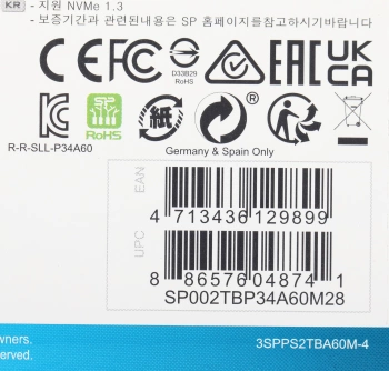 Накопитель SSD Silicon Power PCIe 3.0 x4 2TB SP002TBP34A60M28