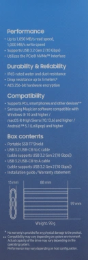 Накопитель SSD Samsung Original USB-C 1TB MU-PE1T0K/WW Shield