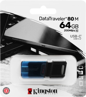 Флеш Диск Kingston 64GB DataTraveler 80 M Type-C DT80M/64GB