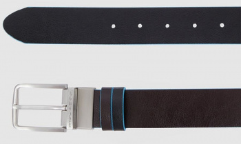 Ремень мужской Piquadro Blue Square CU6280B2/MON двусторонний регулир. 125х3.5см коричневый/черный натур.кожа