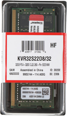 Память DDR4 32GB 3200MHz Kingston  KVR32S22D8/32