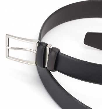 Ремень мужской Piquadro CU5922C86/NTM 125х3.5см черный/коричневый натур.кожа