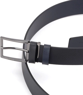 Ремень мужской Piquadro Modus Special CU5928MOS/NBLU 125х3.5см черный/синий натур.кожа