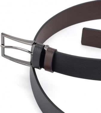 Ремень мужской Piquadro Modus Special CU5928MOS/NM 125х3.5см черный/коричневый натур.кожа