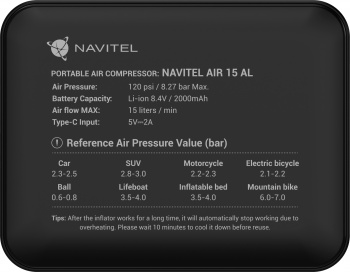 Автомобильный компрессор Navitel AIR 15 AL