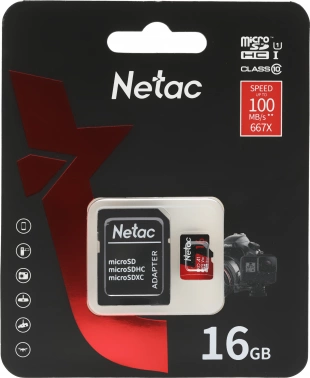 Флеш карта microSDHC 16GB Netac  NT02P500PRO-016G-R
