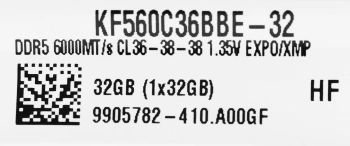 Память DDR5 32Gb 6000MHz Kingston  KF560C36BBE-32